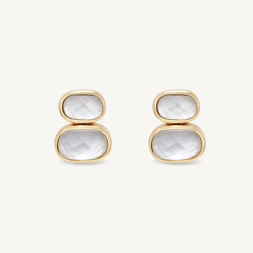 Dean Davidson Mercer Double Gemstone Drop Earrings in Iridescent Pearl Gold