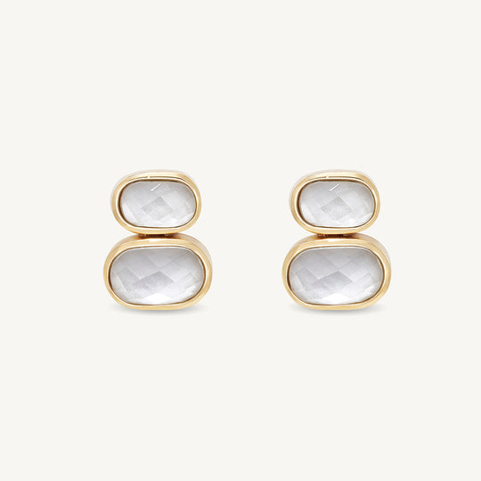 Dean Davidson Mercer Double Gemstone Drop Earrings in Iridescent Pearl Gold