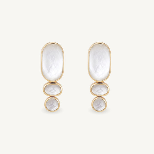 Dean Davidson Mercer Gemstone Statement Earrings in Iridescent Pearl Gold