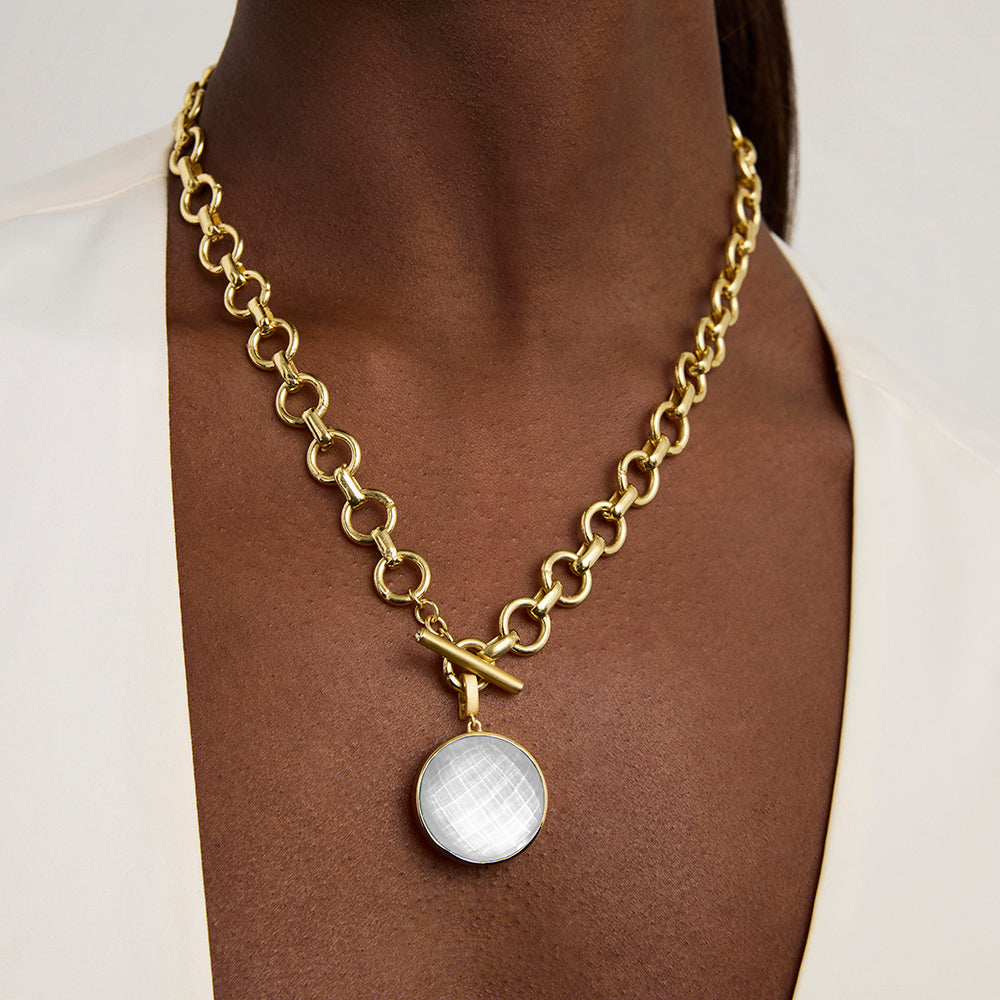 Dean Davidson Knockout Collar Necklace in Iridescent Pearl Gold