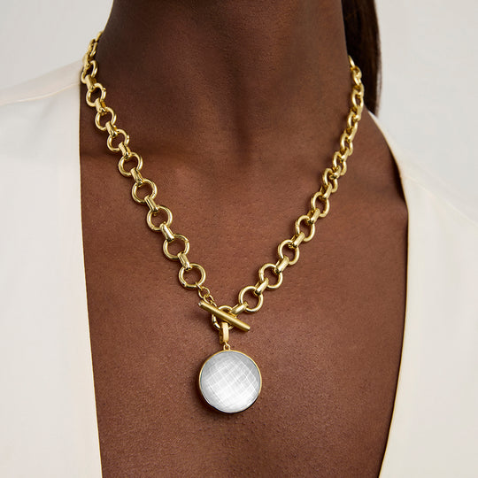 Dean Davidson Knockout Collar Necklace in Iridescent Pearl Gold