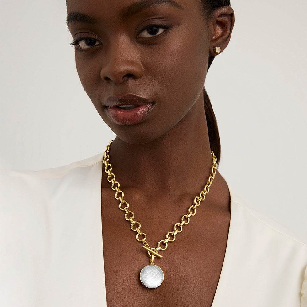 Dean Davidson Knockout Collar Necklace in Iridescent Pearl Gold