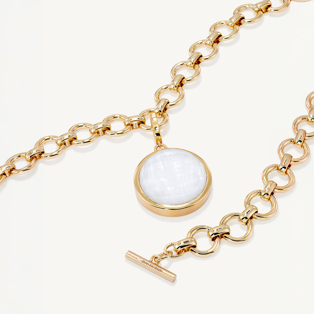 Dean Davidson Knockout Collar Necklace in Iridescent Pearl Gold