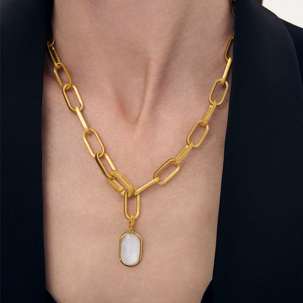 Dean Davidson Mercer Statement Collar Necklace in Iridescent Pearl Gold