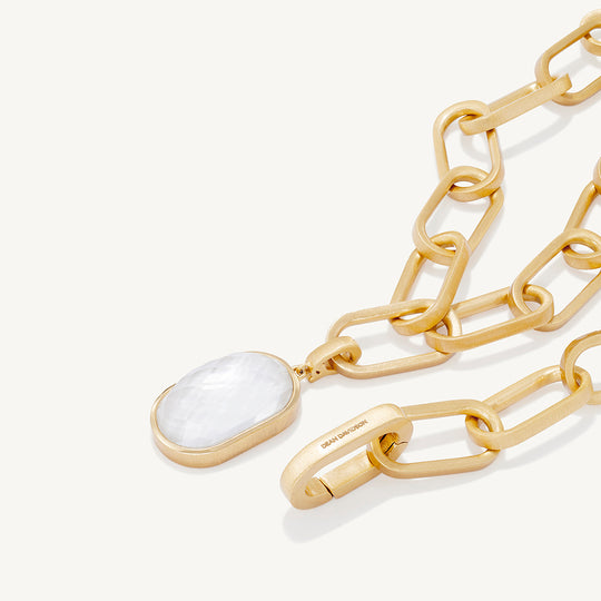 Dean Davidson Mercer Statement Collar Necklace in Iridescent Pearl Gold