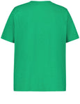 Samoon V-Neck Short Sleeve Cotton Jersey Tee in Galactic Green