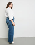 Samoon Bleached Denim Carlotta Stretch Bootcut Jean in Bleached Denim