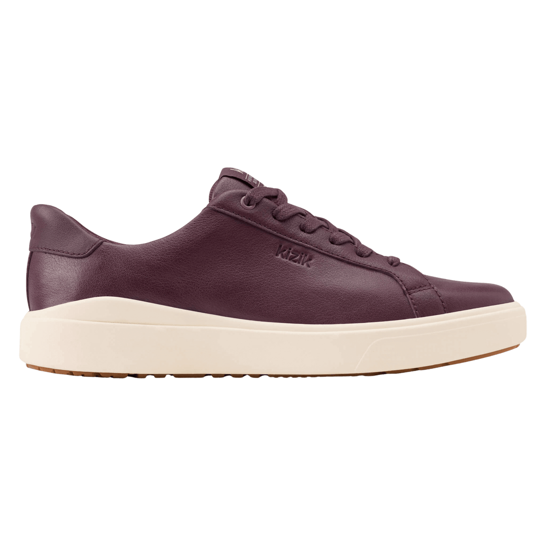 Mauve Kizik lace-up sneaker side profile with off-white sole