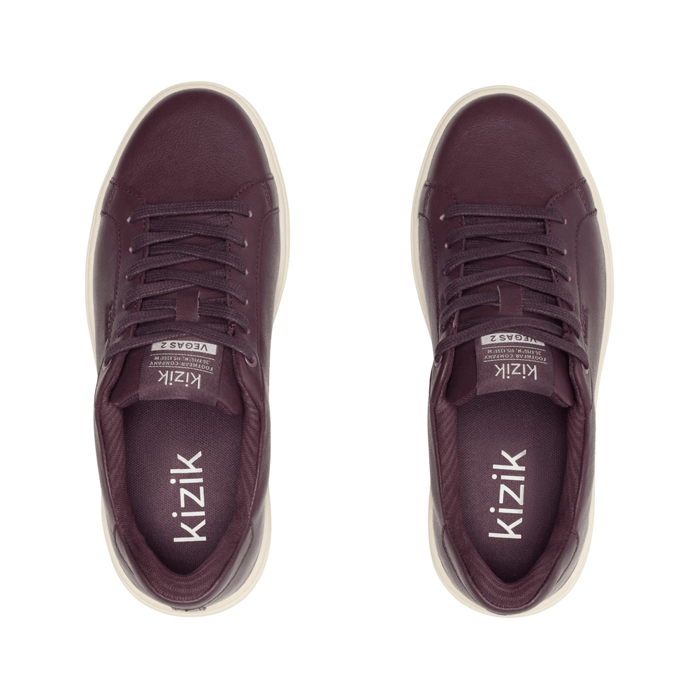 Mauve Kizik lace-up sneaker with padded tongue and cushioned collar