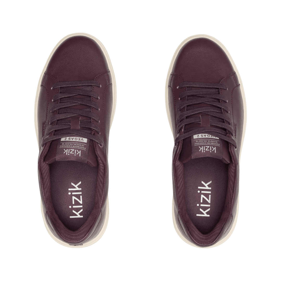 Mauve Kizik lace-up sneaker with padded tongue and cushioned collar