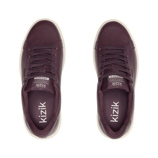 Mauve Kizik lace-up sneaker with padded tongue and cushioned collar