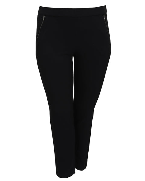 Gardeur Pull-On Techno Pant with Hip Seam Detail in Black