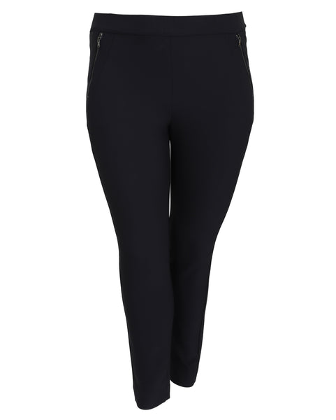 Gardeur Pull-On Techno Pant with Hip Seam Detail in Navy