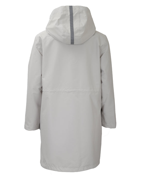CRO Hooded Magic Print Waterproof Raincoat in Cream