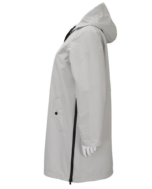 CRO Hooded Magic Print Waterproof Raincoat in Cream