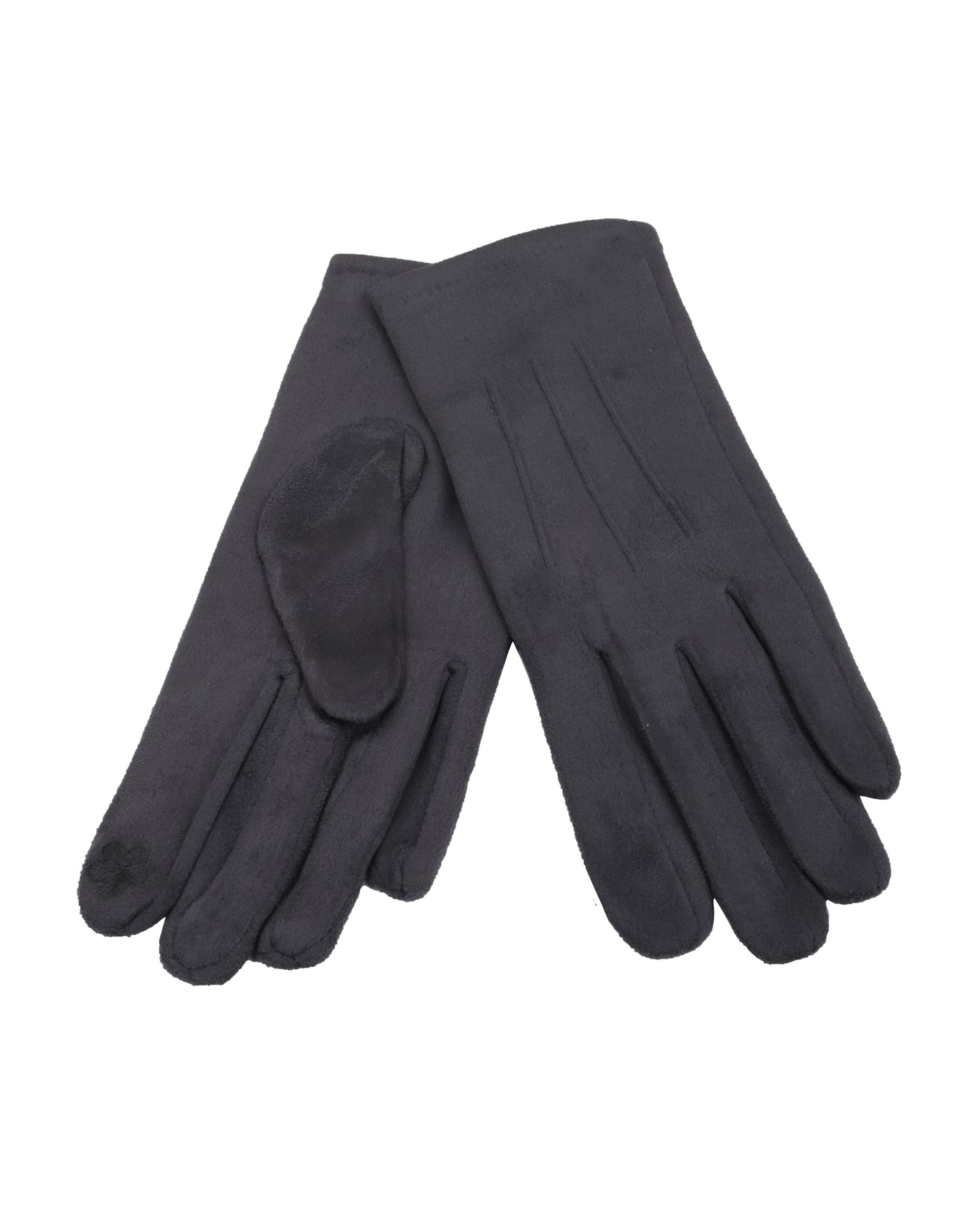 Toni Plus Faux Suede Stretch Gloves in Grey