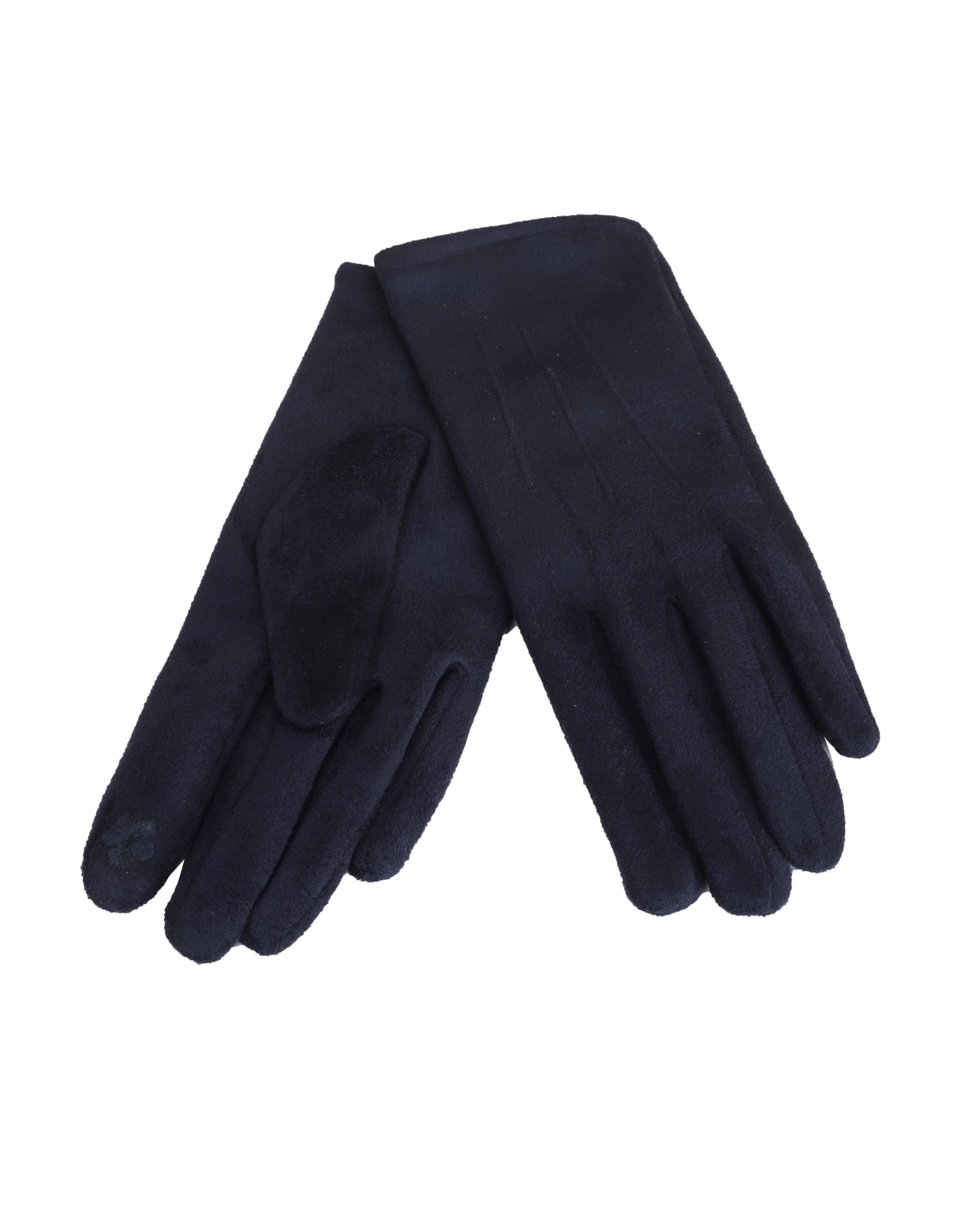 Toni Plus Faux Suede Stretch Gloves in Navy